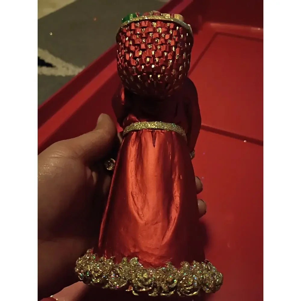 St Nick Glass Christmas Ornament 8 Inches Tall